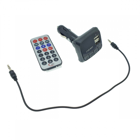 Modulator FM auto, player MP3 / WMA cu port USB si microSD, incarcare USB 2A, AUX jack 3.5mm, negru [1]
