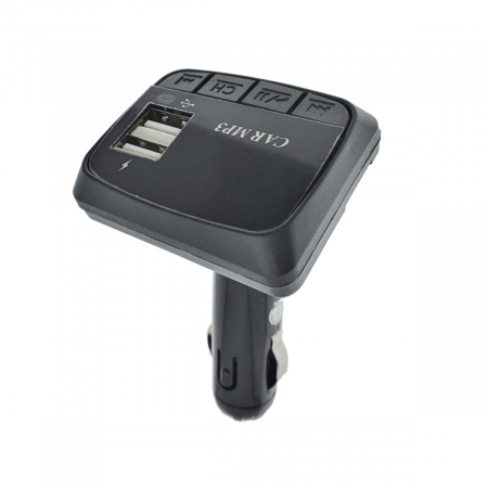 Modulator FM auto, player MP3 / WMA cu port USB si microSD, incarcare USB 2A, AUX jack 3.5mm, negru [2]
