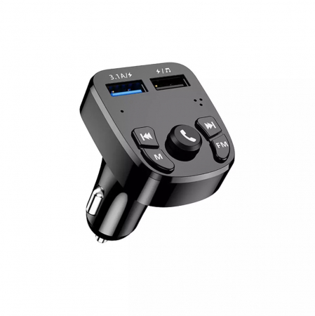 Car FM - Modulator FM cu bluetooth si incarcare 2 x USB 3.1A, Jellico F10, cu MP3 player USB, negru