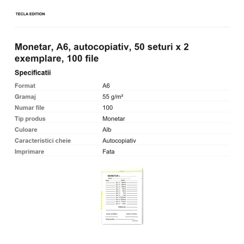 Monetar, A6, autocopiativ, 50 seturi x 2 exemplare, 100 file [2]