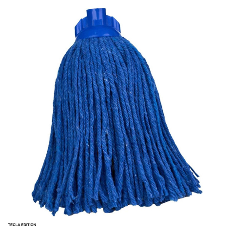 Mop-uri si rezerve mop - Mop din bumbac 100% 250 g pentru curatenie, absoarbe rapid lichidele, rezistent la spalari repetate, compatibil cu orice suport, albastru