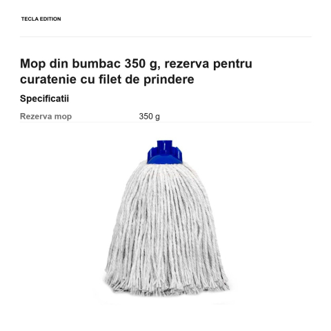 Mop din bumbac 350 g, rezerva pentru curatenie cu filet de prindere [2]