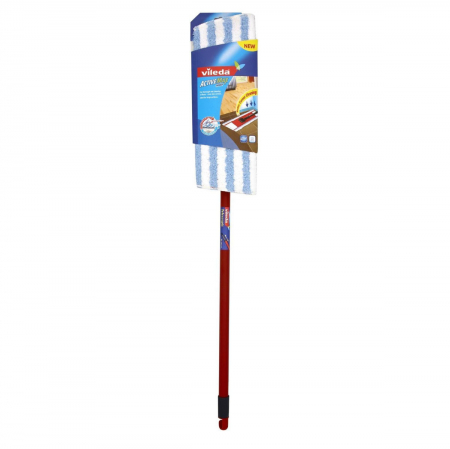 Mop-uri cu coada - Mop plat premium Vileda ActiveMax 00003, cu microfibre, cu maner 130 cm, pentru podele