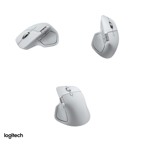 Mouse Bluetooth Logitech MX Master 4 for Mac cu feedback haptic, optimizat pentru macOS si iPadOS, senzor Darkfield 200-8000 DPI, 8 butoane, rotita MagSpeed, Actions Ring, alb-argintiu, 910-007576 [3]
