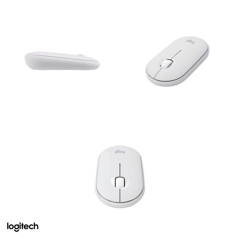 Mouse Bluetooth subtire Logitech Pebble Mouse 2 M350s, clicuri silentioase, senzor optic 400-4000 DPI, 3 butoane, Easy-Switch 3 dispozitive, 1 baterie AA, alb, 910-007013 [3]