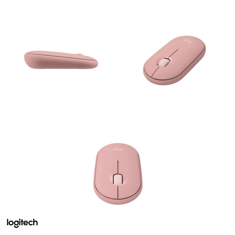 Mouse Bluetooth subtire Logitech Pebble Mouse 2 M350s, clicuri silentioase, senzor optic 400-4000 DPI, 3 butoane, Easy-Switch 3 dispozitive, 1 baterie AA, roz, 910-007014 [3]
