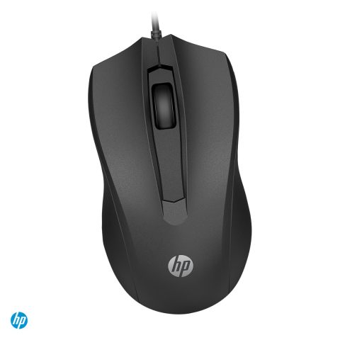 Mouse USB - Mouse cu fir HP 105, USB-A, senzor optic 1600 DPI, 3 butoane, design ambidextru, negru, 822M9UT