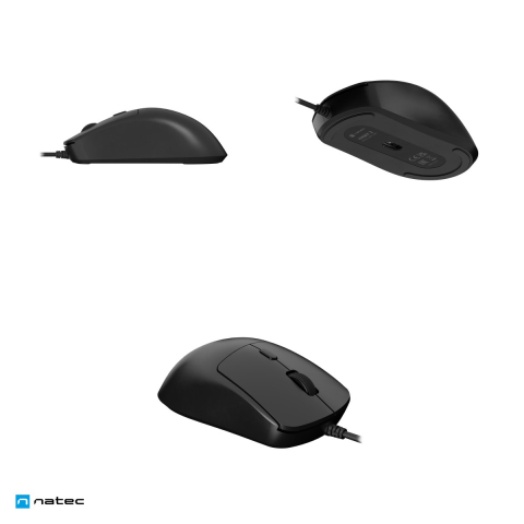 Mouse cu fir Natec Hawk 2, senzor laser 800-2400 DPI, cablu USB 180 cm, 4 butoane, merge si pe sticla mata, negru, NMY-2387 [4]