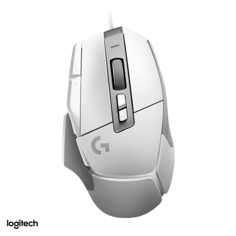 Accesorii Gaming - Mouse de gaming cu fir Logitech G502 X, senzor HERO 25K 100-25600 DPI, switch-uri LIGHTFORCE, 13 comenzi programabile, rotita dual-mode, alb, 910-006146