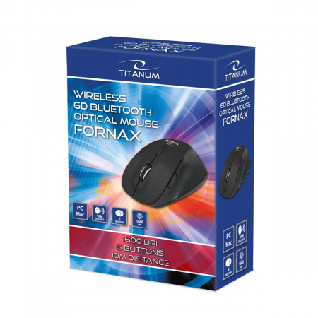Mouse fara fir, 6D, Bluetooth v.5.0, Titanum Fornax 94656, 110 x 70 x 40 mm, 1600 DPI, negru [4]