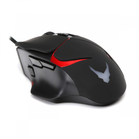 Accesorii Gaming - Mouse gaming cu 6 butoane, 1200-1600-2000-3200DPI, VARR 45265, design ergonomic, iluminare RGB, negru