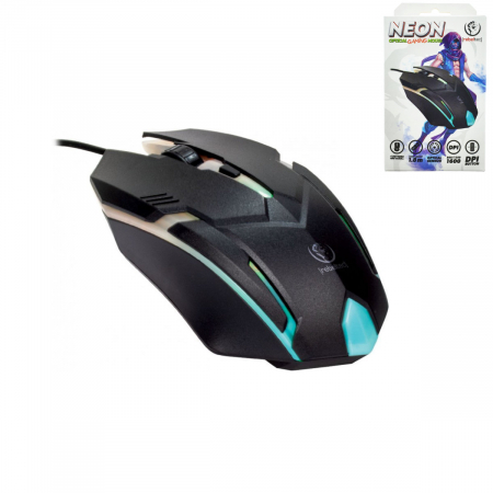 Mouse Gaming Rebeltec NEON cu senzor optic si iluminare LED, DPI ajustabil 800/1200/1600, 4 butoane, cablu 1.8m, dimensiuni 120 x 70 x 35mm [1]