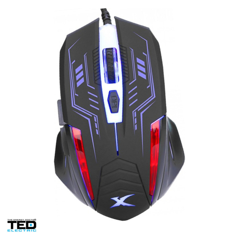 Mouse USB - Mouse gaming TED Electric cu iluminare LED, 1200 DPI, cu fir USB