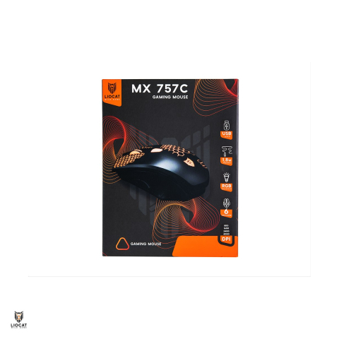 Mouse Liocat gaming Mx 757C, cablu USB 1.8m, DPI 1200-3200, 6D, Negru [4]