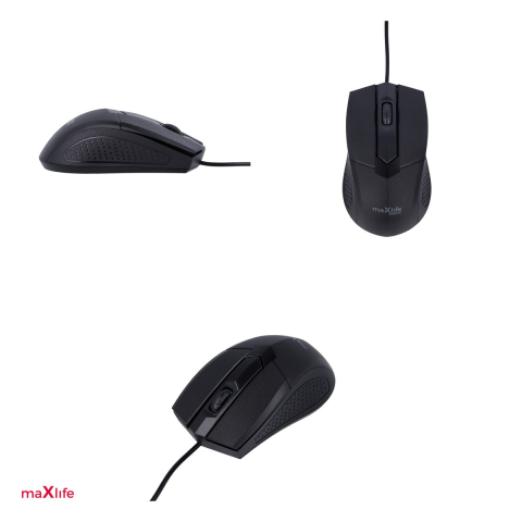 Mouse Maxlife Home Office MXHM-01 optical 1000 Dpi 1,2 m, cablu 1.2m, Negru [3]