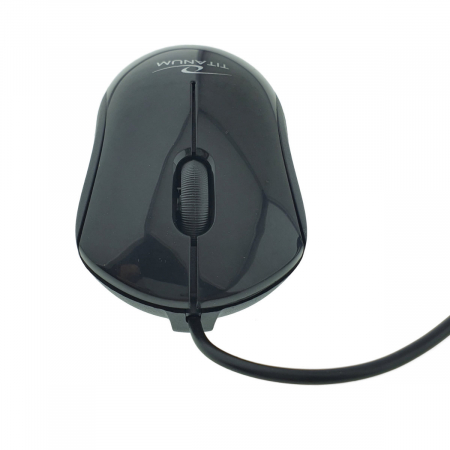 Mouse optic cu fir si conector USB-C, 3D, Titanum 94670, 1000 DPI, 100 x 55 x 30 mm, cablu 120cm, negru [1]