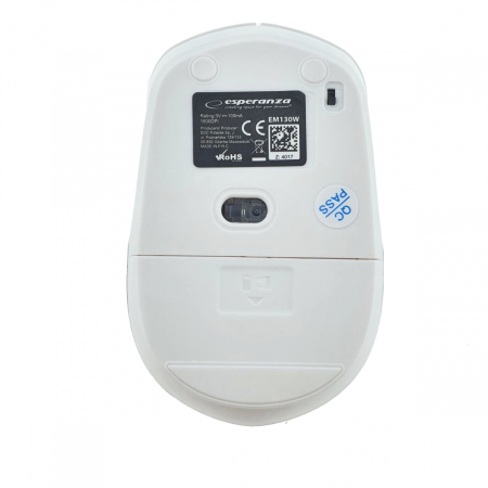 Mouse optic fara fir, 4D, Bluetooth v.5.0, Esperanza Sargas 94668, 105 x 60 x 35 mm, 1600 DPI, alb cu gri [2]