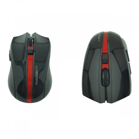 Mouse optic fara fir, 6D, Bluetooth v.5.0, Esperanza Virgo 94662, 120 x 70 x 40 mm, 1600 DPI, negru cu rosu [5]