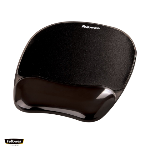 Birou & Ergonomie - Mouse pad Fellowes Crystal Gel cu suport pentru incheietura, 1.5 x 20.2 x 23 cm, negru