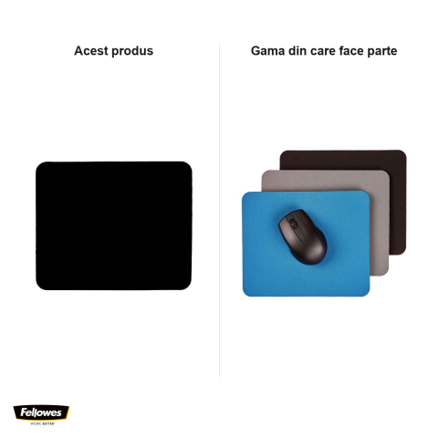 Mouse pad Fellowes din poliester, baza antiderapanta 5 mm, 230x190 mm, negru [4]