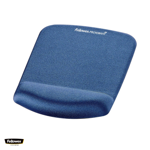 Birou & Ergonomie - Mouse pad Fellowes PlushTouch cu suport pentru incheietura, antibacterian Microban, 18.42x23.81x2.54 cm, albastru
