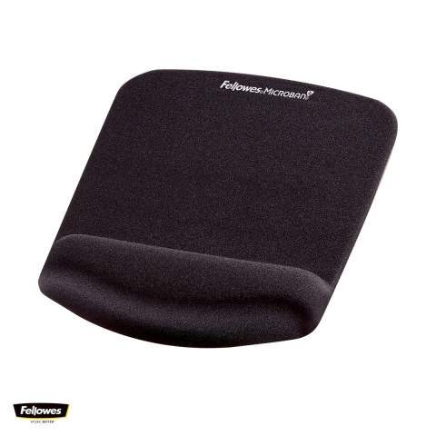 Birou & Ergonomie - Mouse pad Fellowes PlushTouch cu suport pentru incheietura, antibacterian Microban, 18.42x23.81x2.54 cm, negru