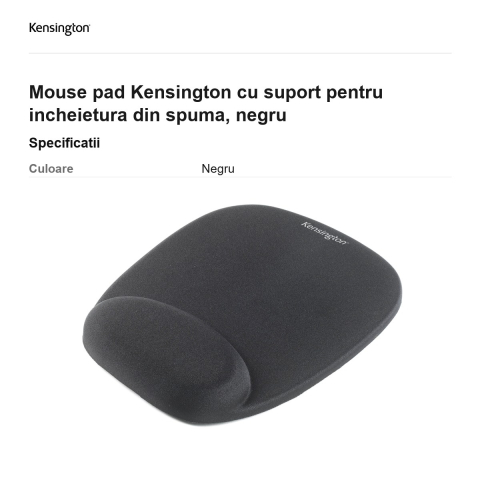 Mouse pad Kensington cu suport pentru incheietura din spuma, negru [2]