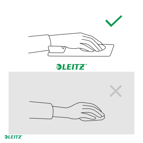 Mouse pad Leitz Ergo cu suport pentru incheietura, 2 inaltimi, 200 x 24 x 260 mm, gri pastel [4]