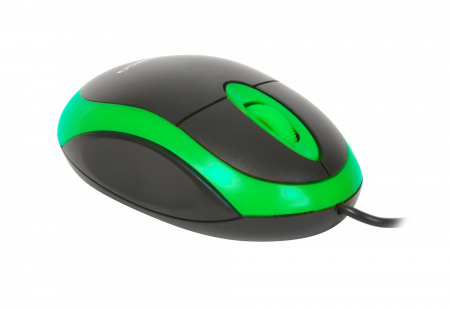 Mouse USB, Omega 41879 OM-06V, 1200 DPI, 95x57x33mm, cablu 110cm , negru cu verde [4]