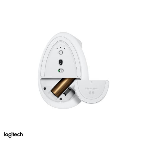 Mouse vertical ergonomic Bluetooth Logitech Lift for Mac, pentru macOS si iPadOS, 6 butoane, unghi de 57 de grade, clicuri silentioase, Easy-Switch 3 dispozitive, alb-crem, 910-006477 [4]