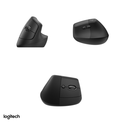 Mouse vertical ergonomic wireless Logitech Lift, pentru dreptaci, 6 butoane, Logi Bolt si Bluetooth, unghi de 57 de grade, clicuri silentioase, Easy-Switch 3 dispozitive, grafit, 910-006473 [3]