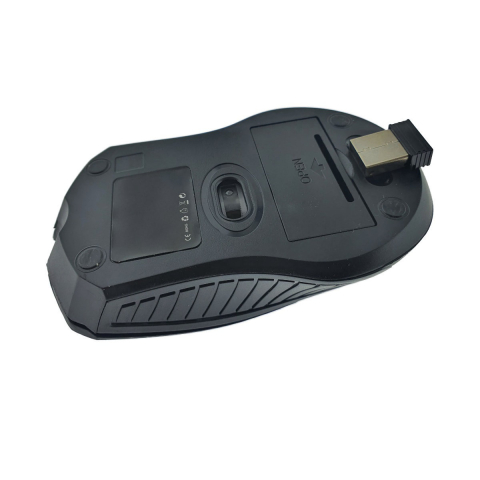 Mouse Wireless 1200 DPI Ergonomic Birou Laptop cu Receptor Nano Integrat, dimensiuni 115 x 70 x 35 mm, negru [4]