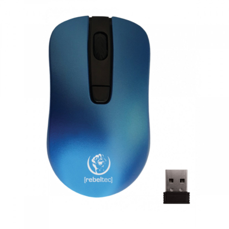 Mouse wireless 2.4 GHz cu receptor nano USB, Rebeltec Star, 800/1000/1600/ DPI, 4 butoane si scroll, 2 x AAA, albastru [1]