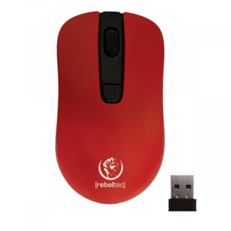 Mouse wireless 2.4 GHz cu receptor nano USB, Rebeltec Star, 800/1000/1600/ DPI, 4 butoane si scroll, 2 x AAA, rosu [1]