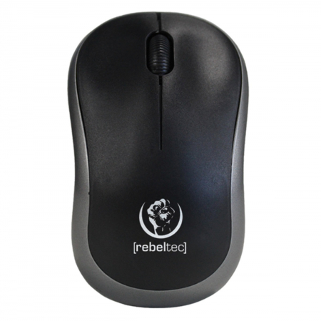 Mouse wireless 2.4 GHz cu receptor USB mini, Rebeltec Meteor, 1000 dpi, 3 butoane, 2 x AA, negru cu gri [2]