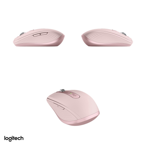 Mouse wireless compact Logitech MX Anywhere 3S, Bluetooth, senzor Darkfield 200-8000 DPI care merge si pe sticla, 6 butoane, rotita MagSpeed, acumulator USB-C, roz, 910-006931 [4]