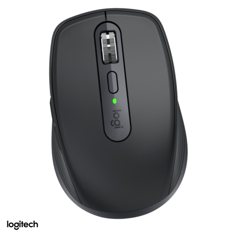 Accesorii IT - Mouse wireless compact Logitech MX Anywhere 3S, Bluetooth, senzor Darkfield pana la 8000 DPI, 6 butoane, rotita MagSpeed, clicuri silentioase, acumulator USB-C, gri grafit, 910-006929