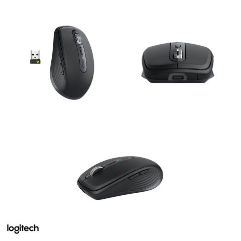 Mouse wireless compact Logitech MX Anywhere 3S for Business, receptor Logi Bolt si Bluetooth, senzor Darkfield 200-8000 DPI, 6 butoane, rotita MagSpeed, acumulator USB-C, grafit, 910-006958 [3]