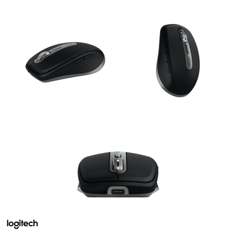 Mouse wireless compact Logitech MX Anywhere 3S for Mac, Bluetooth, pentru macOS si iPadOS, senzor Darkfield 200-8000 DPI, 6 butoane, rotita MagSpeed, gri spatial, 910-006947 [3]