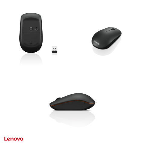 Mouse wireless Lenovo 400, receptor Nano USB 2.4 GHz, senzor optic 1200 DPI, 3 butoane, 1 baterie AA, ambidextru, negru, GY50R91293 [4]