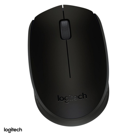 Accesorii IT - Mouse wireless Logitech B170, receptor nano USB 2.4 GHz, senzor optic 1000 DPI, 2 butoane, ambidextru, 1 baterie AA, negru, 910-004798