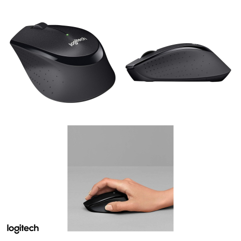 Mouse wireless Logitech B330 Silent Plus, 2.4 GHz, clicuri silentioase, senzor optic 1000 DPI, 3 butoane, pentru mana dreapta, 1 baterie AA, negru, 910-004913 [3]