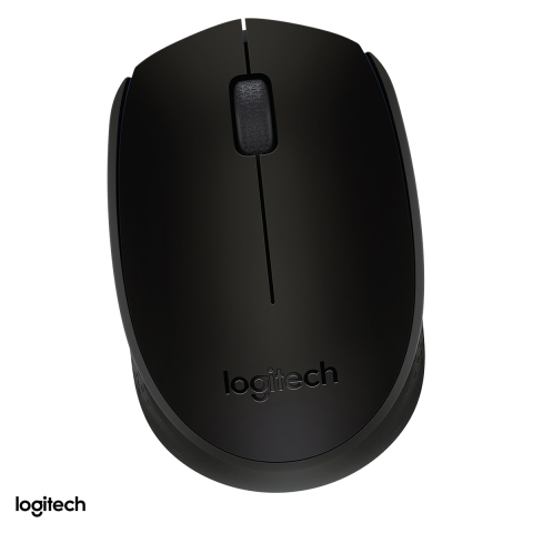 Accesorii IT - Mouse wireless Logitech M170, 2.4 GHz cu receptor USB nano, senzor optic 1000 DPI, 3 butoane, raza de lucru 10 m, 1 baterie AA, forma ambidextra, gri cu negru, 910-004642