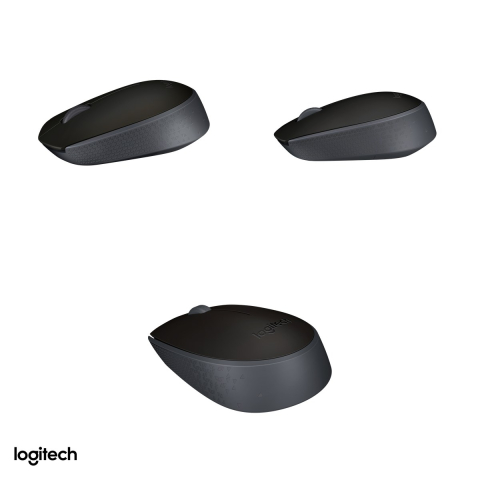 Mouse wireless Logitech M171, conexiune 2.4 GHz cu receptor USB, senzor optic 1000 DPI, 3 butoane, raza de lucru 10 m, 1 baterie AA, forma ambidextra, negru cu gri, 910-004424 [3]