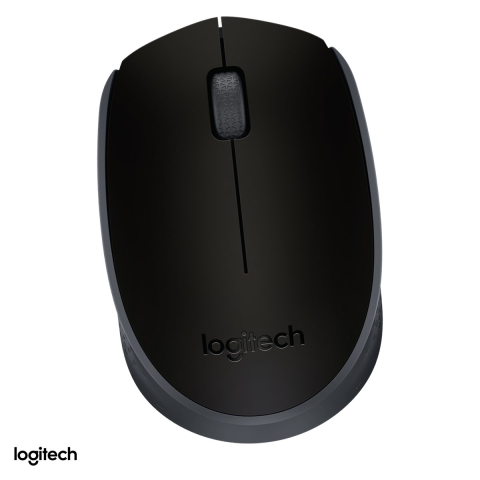 Accesorii IT - Mouse wireless Logitech M171, conexiune 2.4 GHz cu receptor USB, senzor optic 1000 DPI, 3 butoane, raza de lucru 10 m, 1 baterie AA, forma ambidextra, negru cu gri, 910-004424