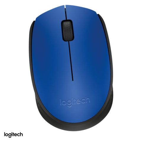 Accesorii IT - Mouse wireless Logitech M171, receptor USB nano 2.4 GHz, senzor optic 1000 DPI, 3 butoane, raza de lucru 10 m, 1 baterie AA, ambidextru, albastru cu negru, 910-004640