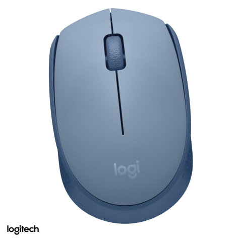 Accesorii IT - Mouse wireless Logitech M171, receptor USB nano 2.4 GHz, senzor optic 1000 DPI, 3 butoane, raza de lucru 10 m, 1 baterie AA, ambidextru, gri-albastru, 910-006866