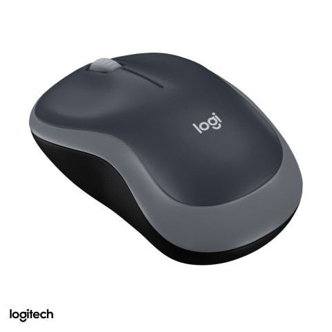 Accesorii IT - Mouse wireless Logitech M185, compact, receptor nano USB 2.4 GHz, senzor optic 1000 DPI, 3 butoane, ambidextru, 1 baterie AA, gri, 910-002238
