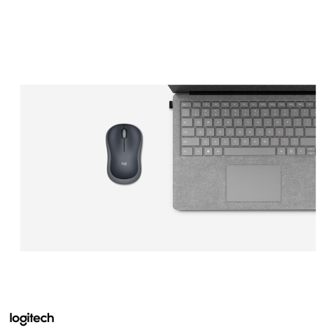 Mouse wireless Logitech M185, compact, receptor nano USB 2.4 GHz, senzor optic 1000 DPI, 3 butoane, ambidextru, 1 baterie AA, gri, 910-002238 [4]