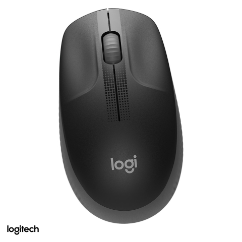 Accesorii IT - Mouse wireless Logitech M190 full-size, 2.4 GHz cu receptor USB, senzor optic 1000 DPI, 3 butoane, raza de lucru 10 m, 1 baterie AA, forma ambidextra, gri inchis, 910-005905